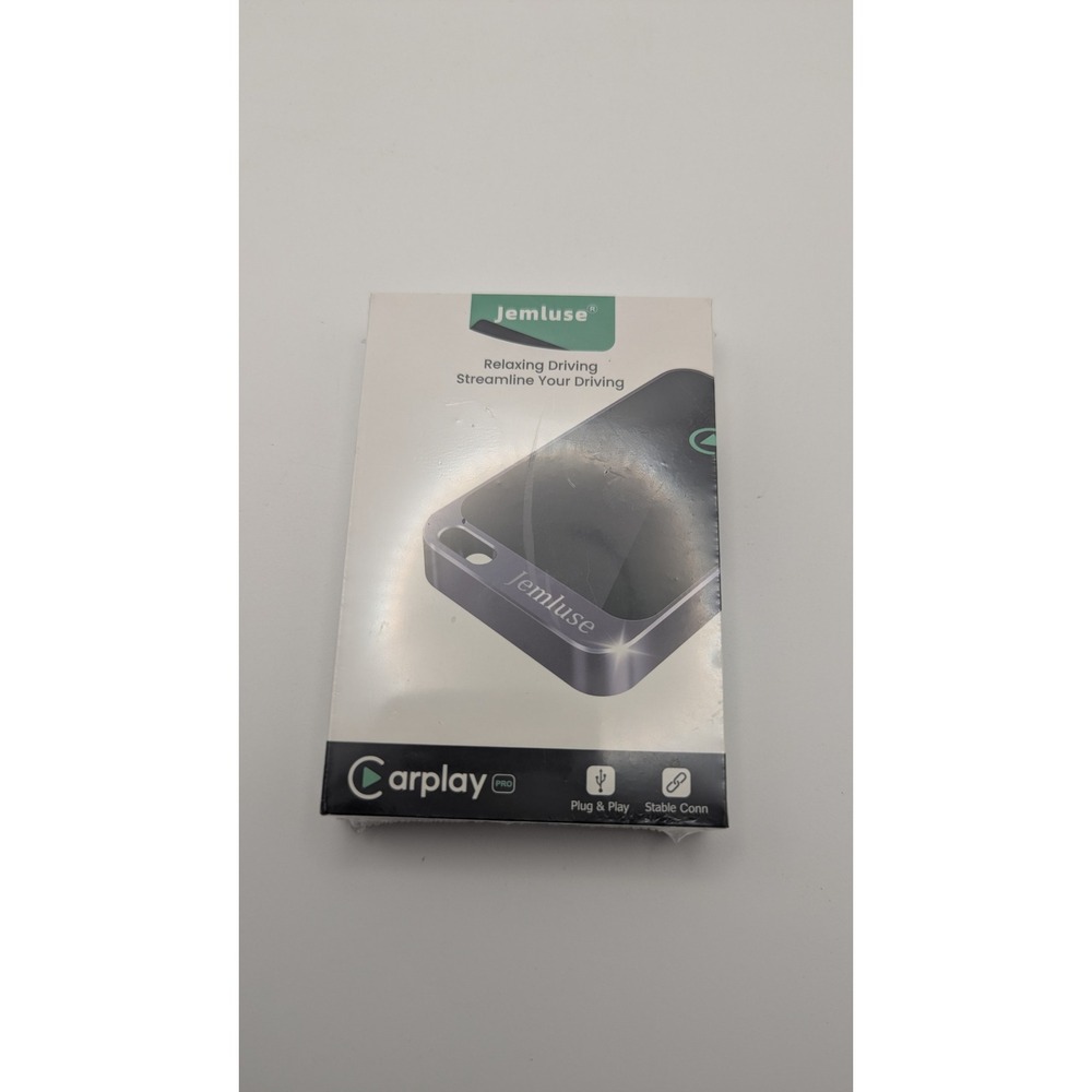 Jemluse Wireless CarPlay Adapter Gray Aluminum Alloy USB-A USB-C Plug & Play New